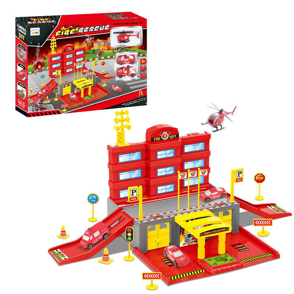 SUPER ESTACIONAMIENTO DE BOMBEROS 38 X 25 X 6CM