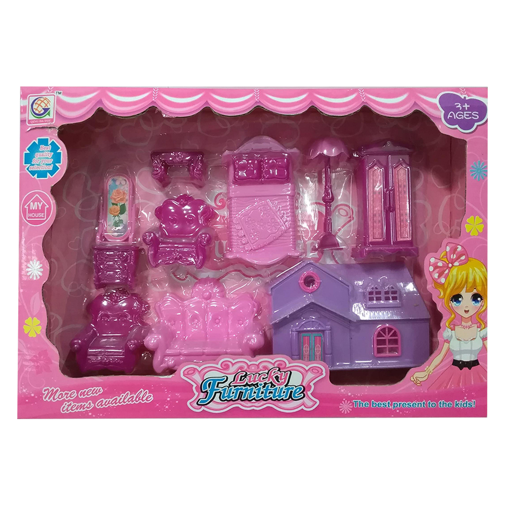 SUPER CONJUNTO DE MUEBLES PARA MUÑECAS 27 X 21 X 3 CM