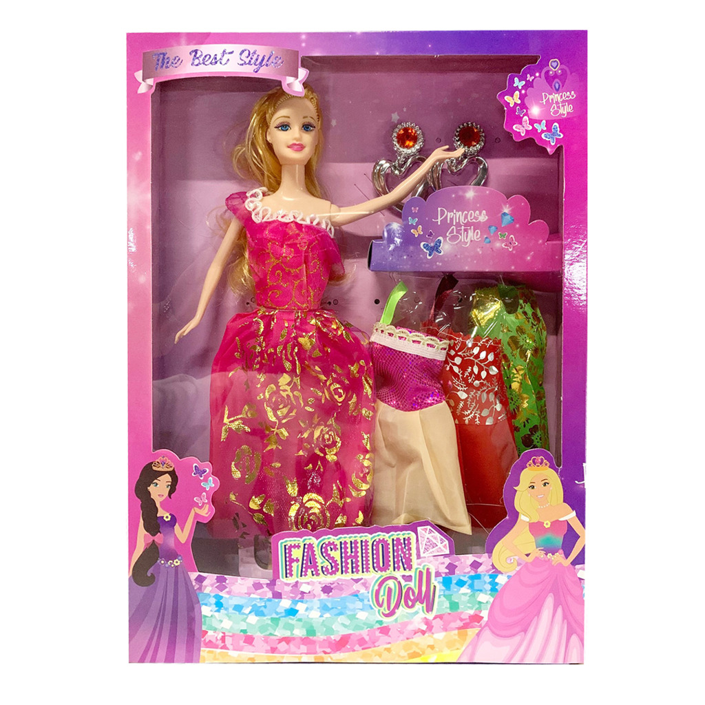 MUÑECA FASHION CON ACCESORIOS 32 X 24 X 5 CM