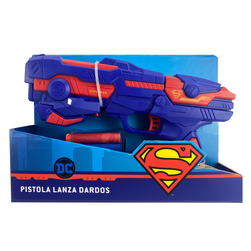 PISTOLA LANZA DARDOS SUPERMAN 25 X 17 X 6 CM