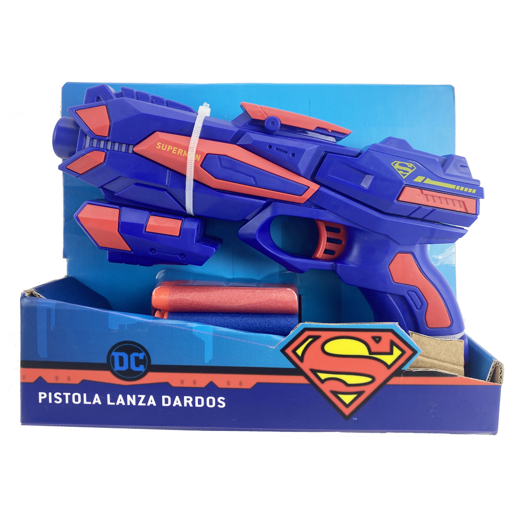 PISTOLA LANZA DARDOS SUPERMAN 20 X 16 X 5 CM