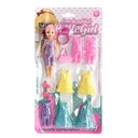 MUÑECA FASHION CON ACCESORIOS 34 X 18 X 4 CM