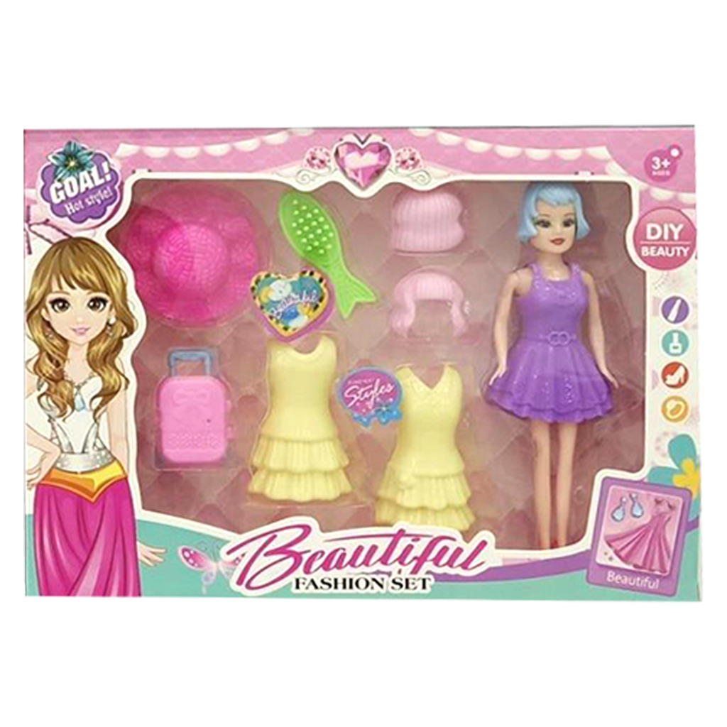 MUÑECA FASHION CON ACCESORIOS 25 X 18 X 4 CM