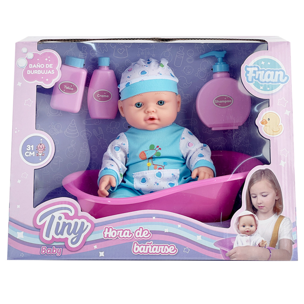 BEBOTE TINY HORA DE BAÑARSE 31 CM (CUERPO DURO) 36 X 26 X 12 CM