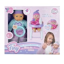 BEBOTE TINY HORA DE COMER CON SILLITA, ACCESORIOS Y SONIDOS 32 CM (CUERPO BLANDO) 43 X 36 X 10 CM