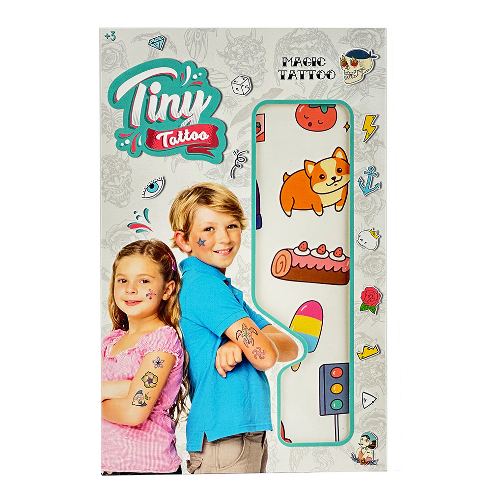 SUPER SET DE TATUAJES - DISEÑOS DIVERTIDOS TINY 25 X 15 CM