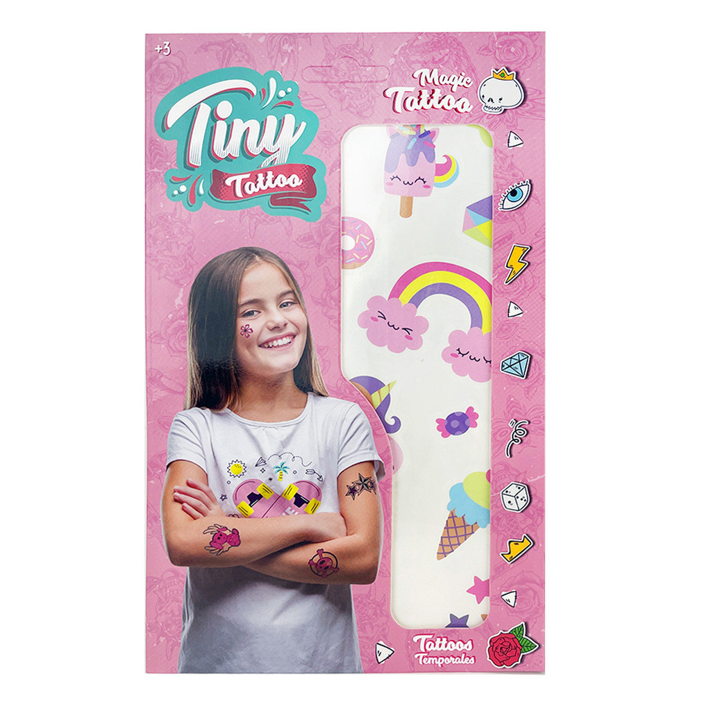 SUPER SET DE TATUAJES - DISEÑOS DIVERTIDOS TINY 25 X 15 CM