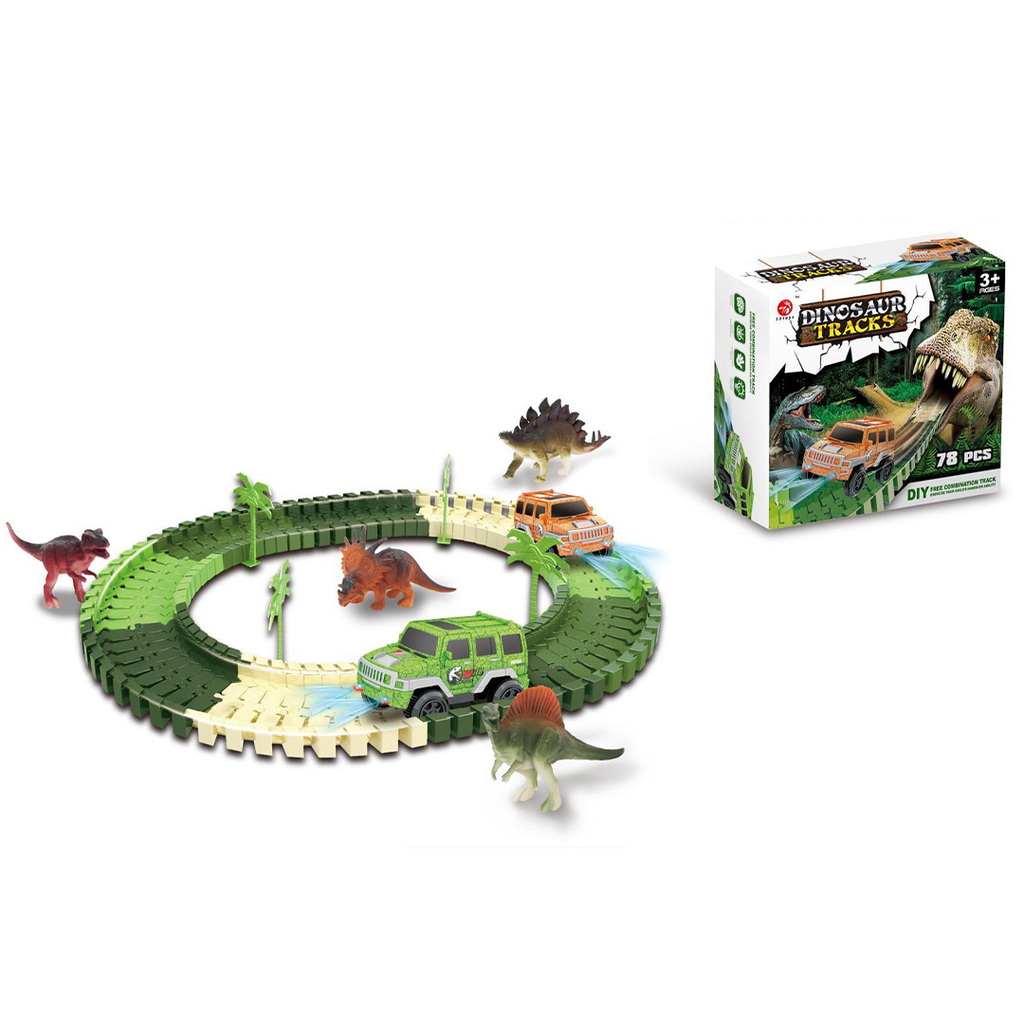 PISTA MUNDO DINOSAURIO (78 PIEZAS) 19 X 18 X 7 CM