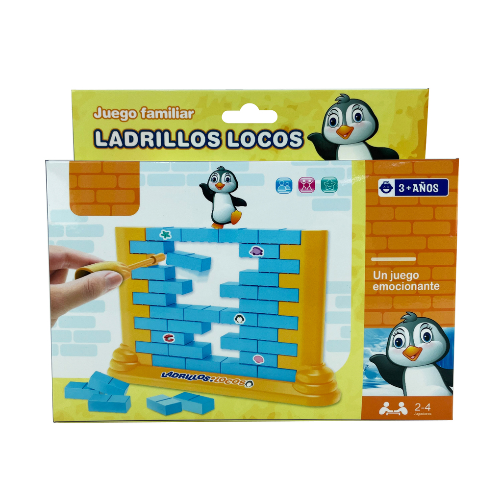 JUEGO DE MESA LADRILLOS LOCOS PINGÜINO 21 X 18 X 5 CM