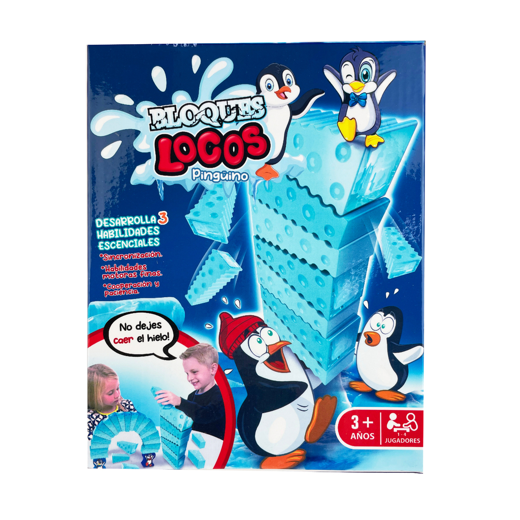 JUEGO DE MESA BLOQUES LOCOS PINGÜINO 25 X 20 X 6 CM