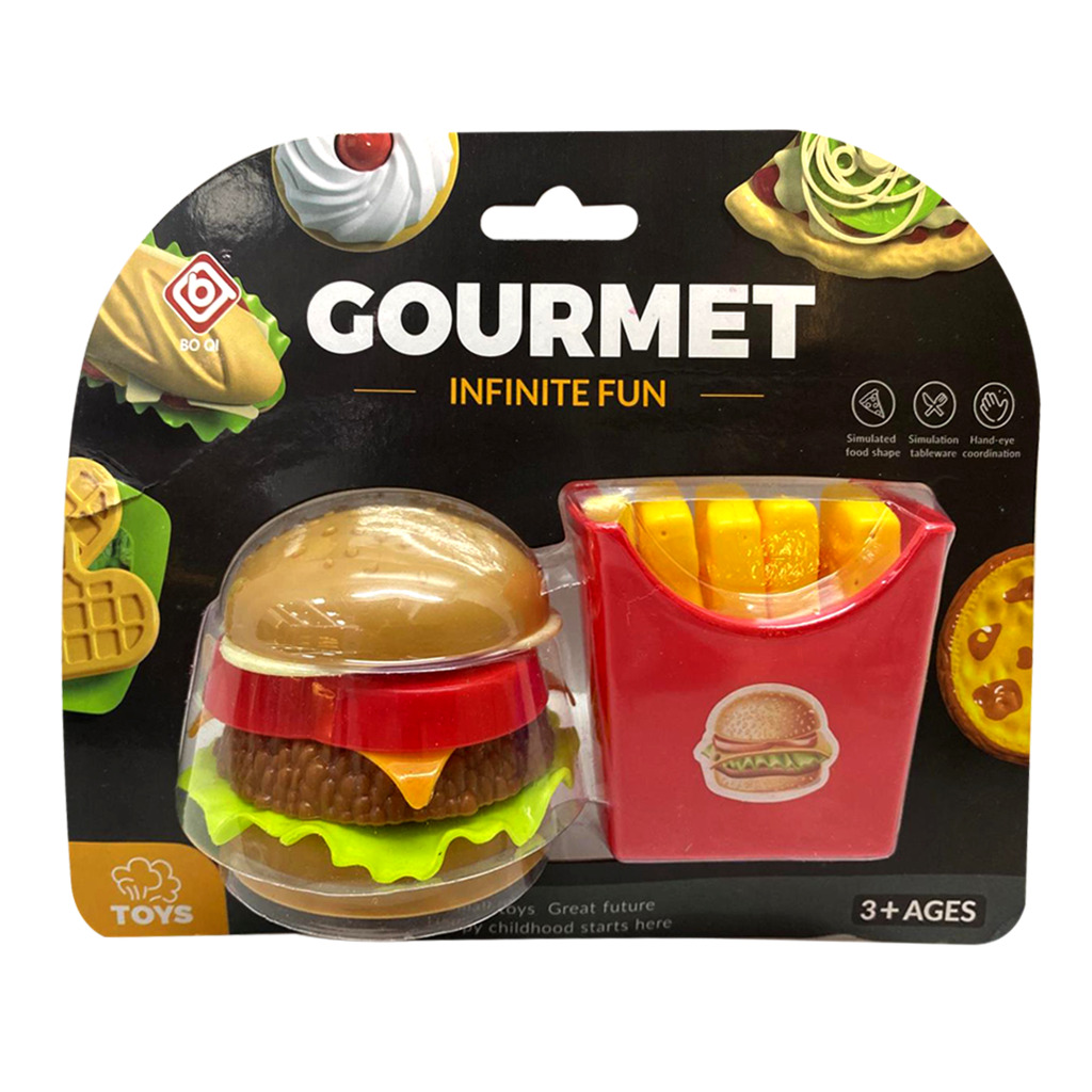 SET DE HAMBURGUESA + PAPAS FRITAS 21 X 16 X 7 CM