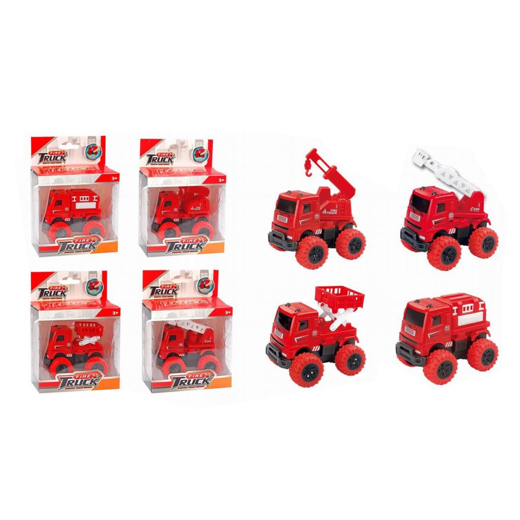 CAMION BOMBERO A FRICCION CON RUEDAS DE GOMA 17 X 12 X 8 CM