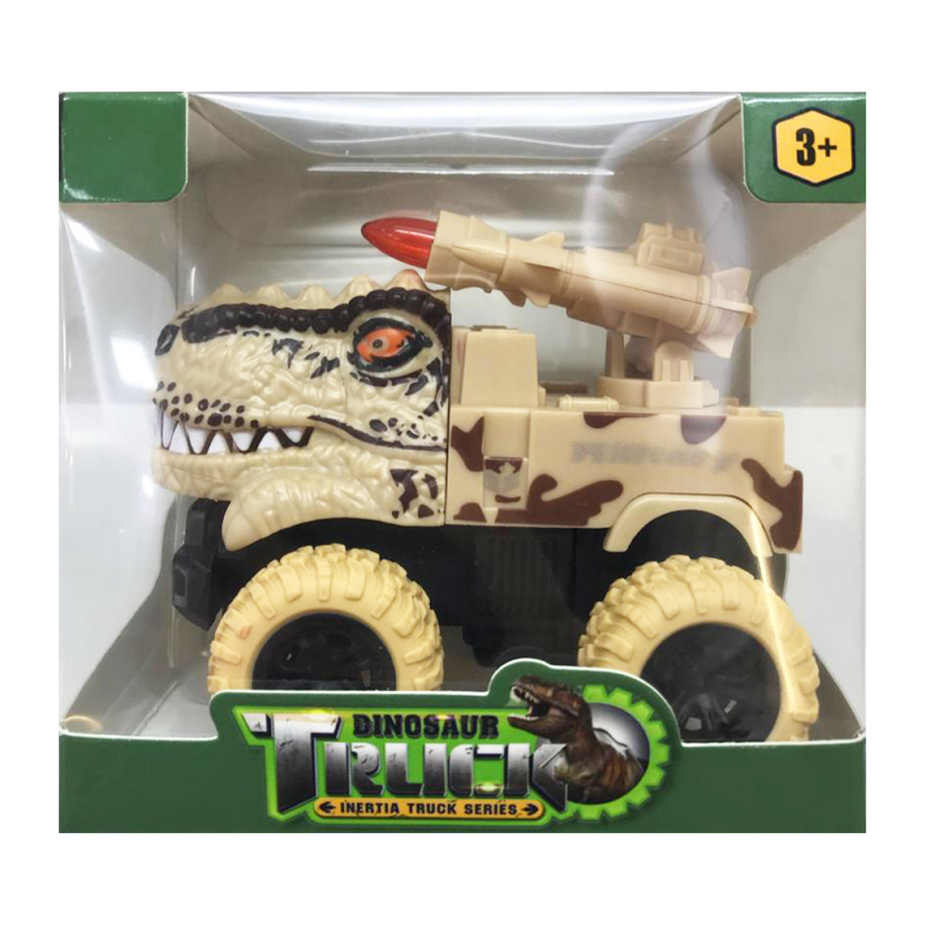 CAMIONETA DINOSAURIO CON RUEDAS DE GOMA 11 X 10 X 8 CM
