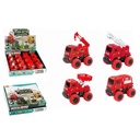 CAMION DE BOMBERO CON RUEDAS DE GOMA 12 PIEZAS / DISPLAY 31 X 29 X 9 CM