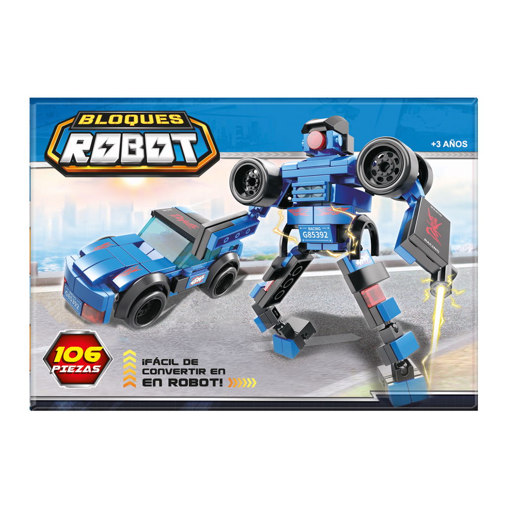 JUEGO DE BLOQUES AUTO ROBOT (106 PIEZAS) 22 X 15 X 5 CM
