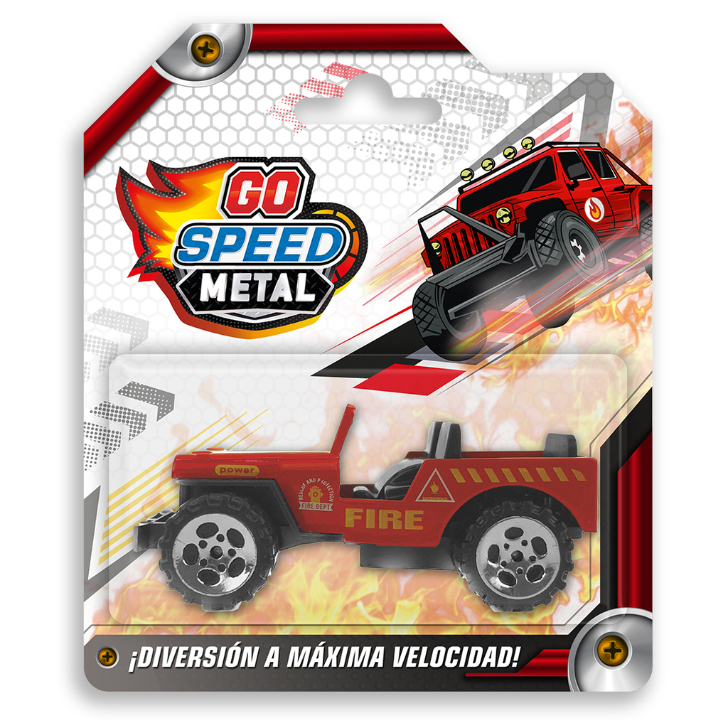 VEHICULOS DE BOMBERO METALICO GO SPEED 6 MODELOS MIXEADOS 14 X 12 X 4 CM
