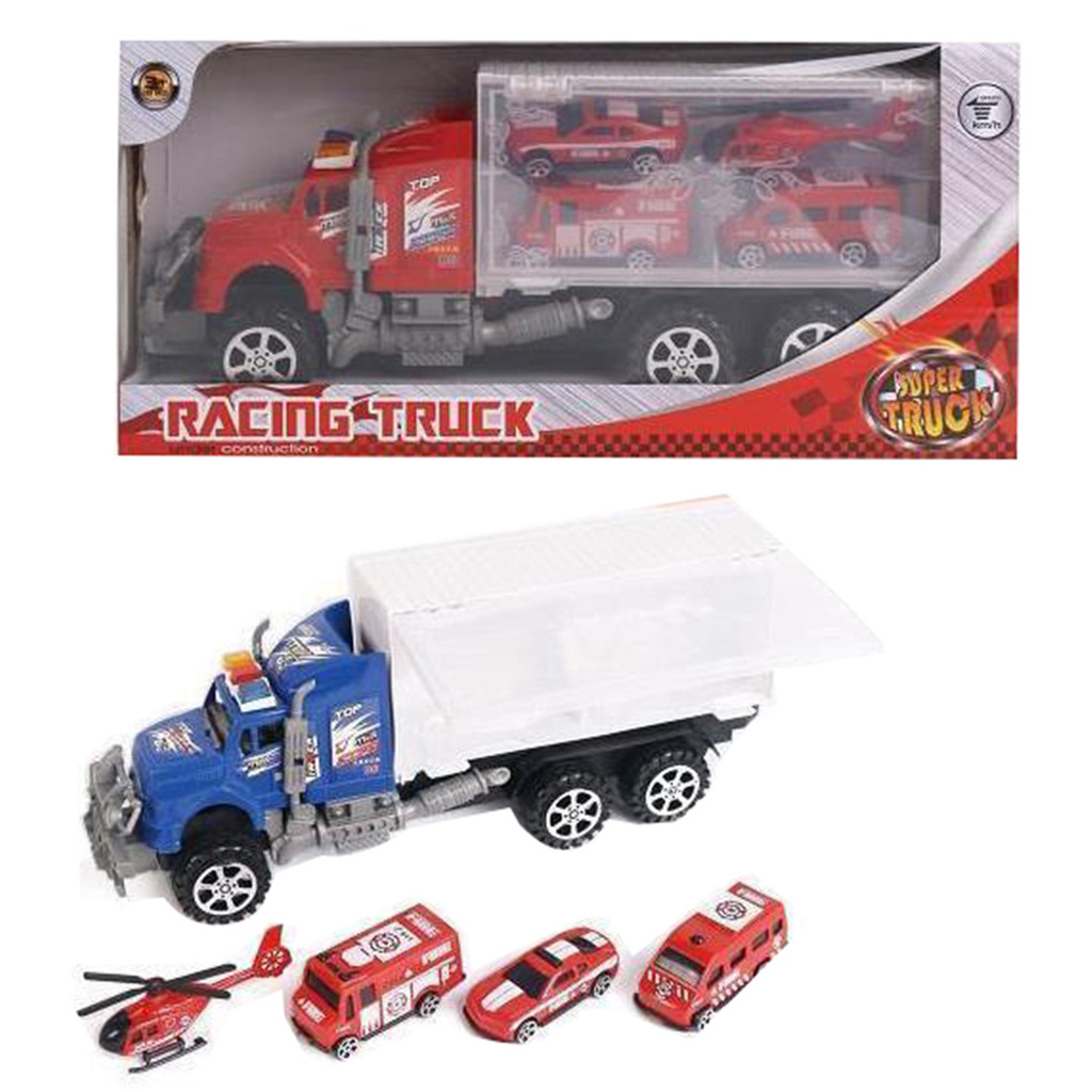 CAMION A FRICCION CON AUTITOS (6 UNIDADES) GO SPEED 34 X 19 X 9 CM