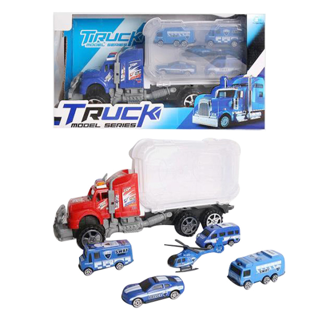 CAMION A FRICCION CON AUTITOS (5 UNIDADES) GO SPEED 34 X 19 X 9 CM