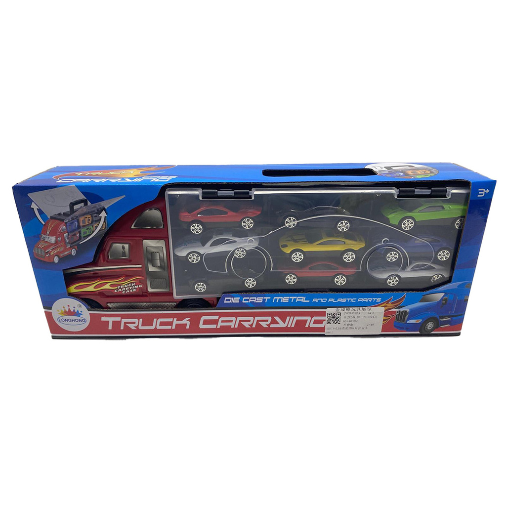 CAMION A FRICCION CON AUTITOS (9 UNIDADES) 37 X 14 X 8 CM