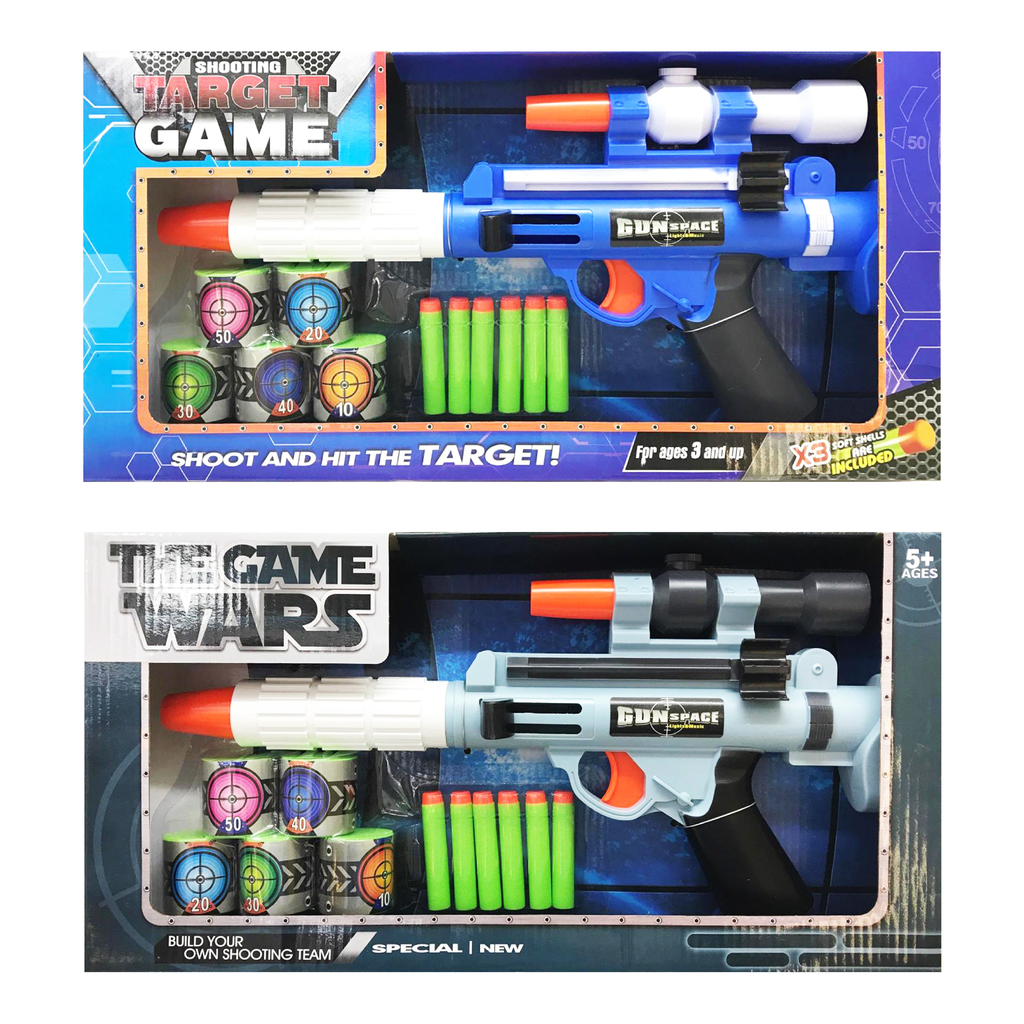SUPER PISTOLA LANZA DARDOS CON MIRA TELESCOPICA 44 X 23 X 6 CM