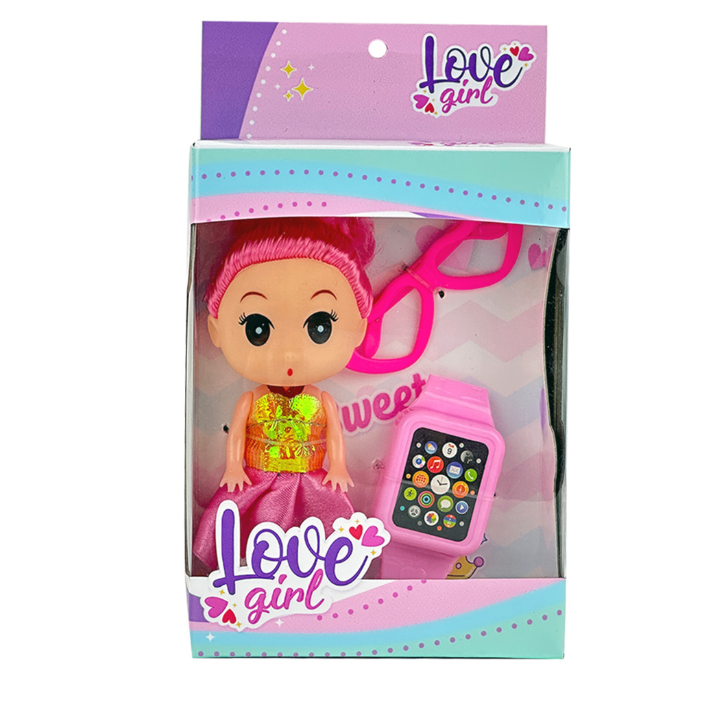 MINI MUÑECA CON ACCESORIOS 14 X 11 X 4 CM