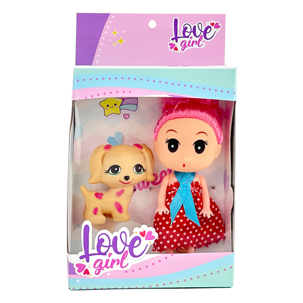 MINI MUÑECA CON ACCESORIOS 14 X 11 X 4 CM