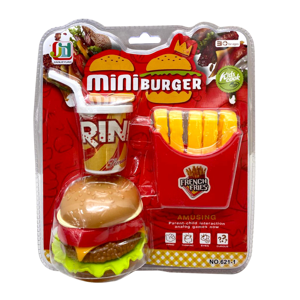 SET DE HAMBURGUESA + PAPAS + GASEOSA 23X20X10CM 23 X 20 X 10 CM
