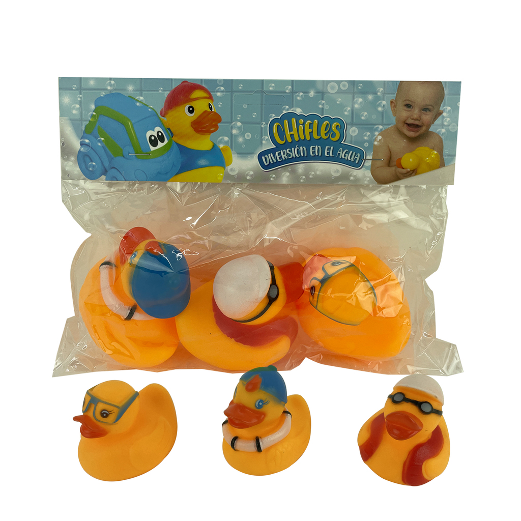 CHIFLES PATITOS MODELOS SURTIDOS (3 UNIDADES) 8 X 8 X 6 CM