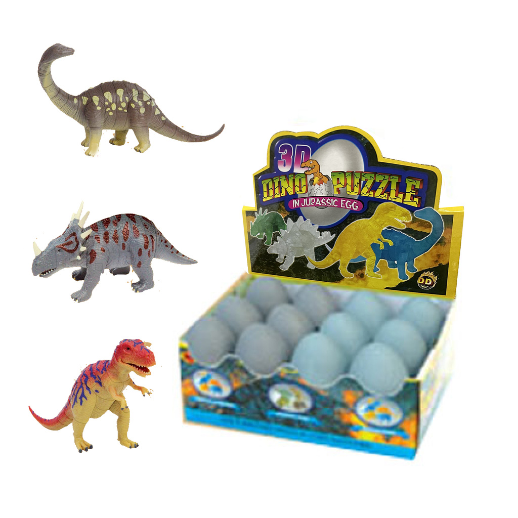 DINOSAURIO DE GOMA PARA ARMAR 24 PIEZAS / DISPLAY BOX 23 X 17 X 9 CM