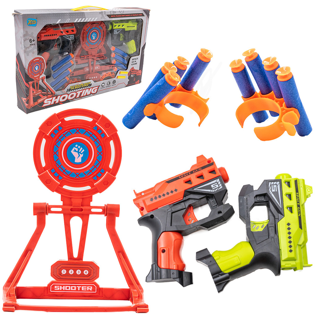 SET DE PISTOLAS LANZA DARDOS CON ACCESORIOS PARA PRACTICAR 40 x 24 x 7 CM