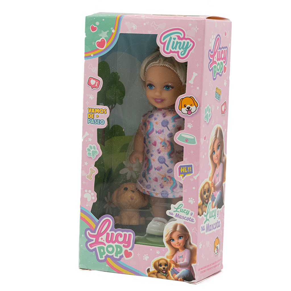 MINI MUÑECA LUCY POP TINY CON MASCOTA (12 PZAS / DISPLAY) 8 X 16 X 5 CM