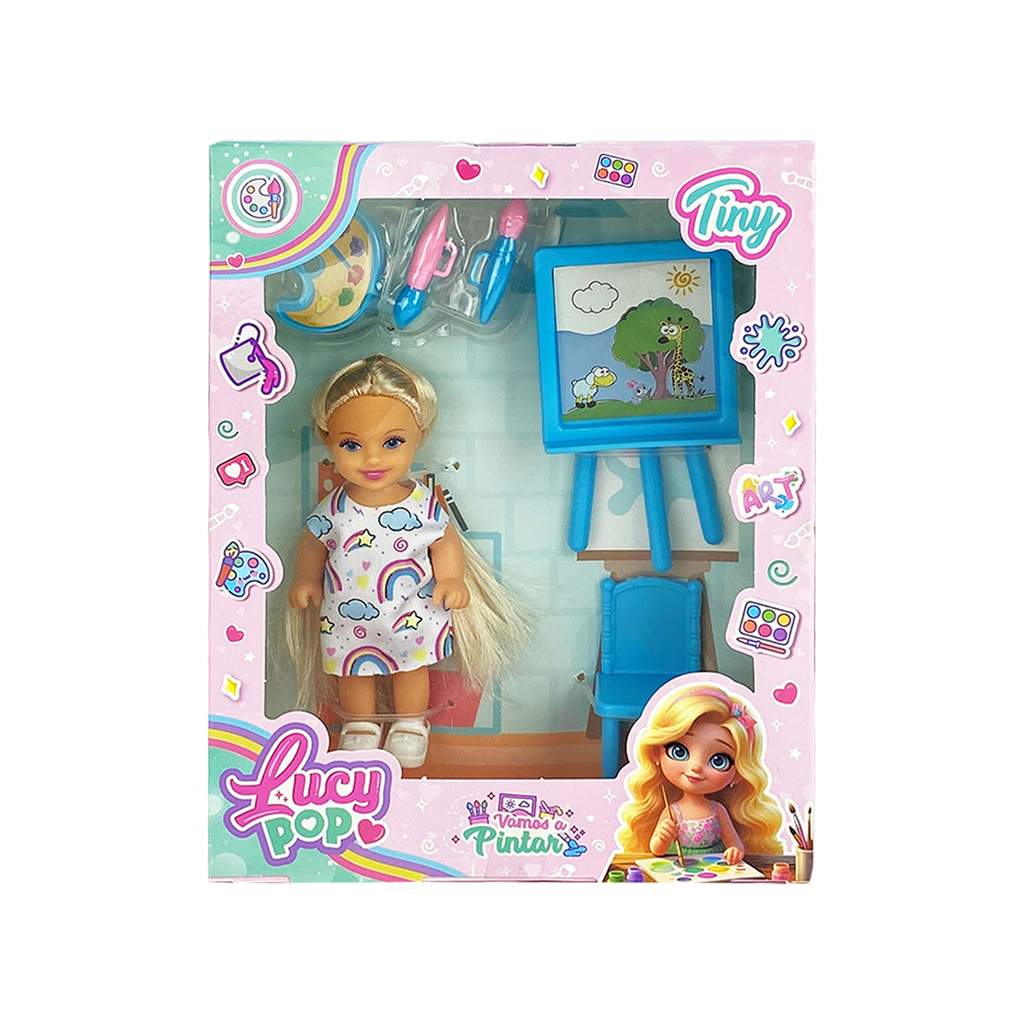 MINI MUÑECA LUCY POP TINY CON ACCESORIOS 20 X 16 X 4,5 CM