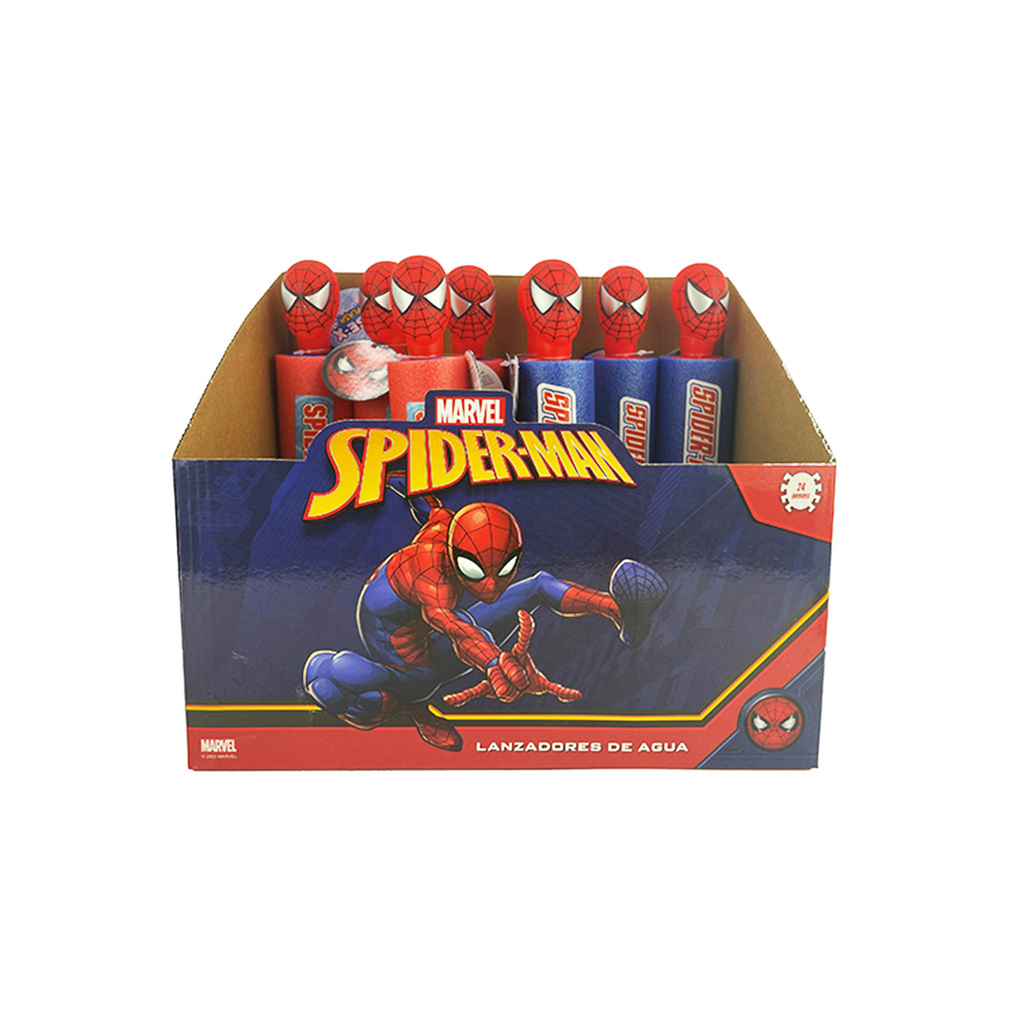 LANZADOR DE AGUA SPIDERMAN 25 X 5 CM 24 UNIDADES / DISPLAY