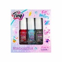 ESMALTE DE UÑAS X3 TINY COLORES Y DISEÑOS SURTIDOS 11 X 9 X 4 CM