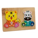 JUEGO DIDACTICO DE ENCASTRE BLOQUES DE MADERA ANIMALES (16 MODELOS) 22 X 15 CM