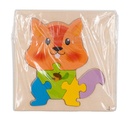 JUEGO DIDACTICO DE ENCASTRE BLOQUES DE MADERA ANIMALES (10 MODELOS) 15 X 15 CM