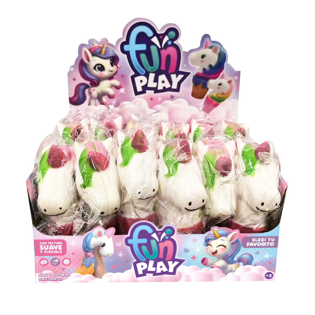 SQUISHY UNICORNIO 12PZAS/DISPLAY 18 X 10 CM