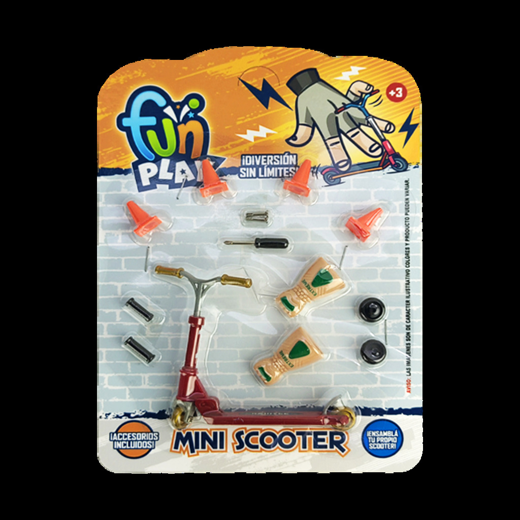MINI MONOPATIN PARA DEDOS CON ACCESORIOS FUN PLAY 22 X 16 CM