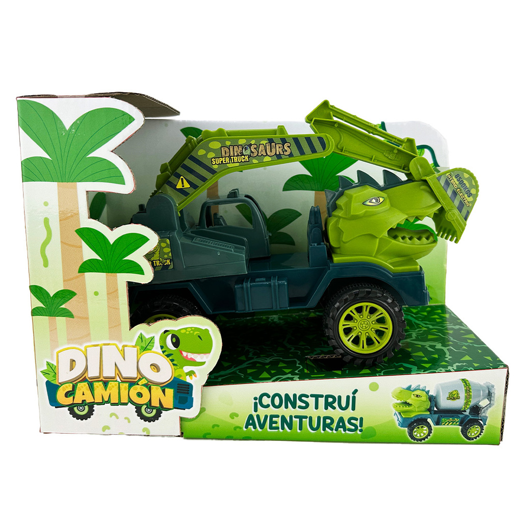 CAMION DINOSAURIO CONSTRUCCION RUEDAS DE GOMA 32 X 20 X 10 CM