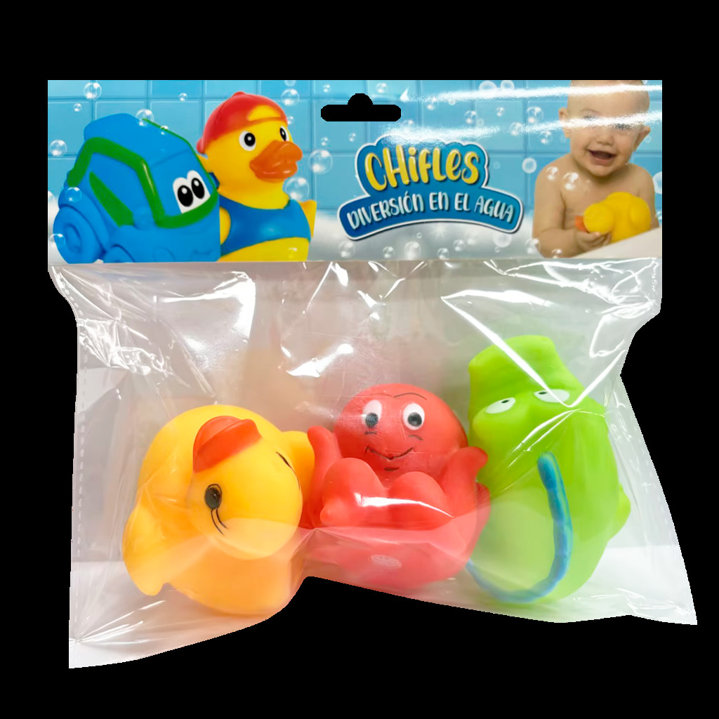 CHIFLES ANIMALES MODELOS SURTIDOS (3 UNIDADES) Opp Bag: 20 X 18CM Header: 16 X 6,5CM
