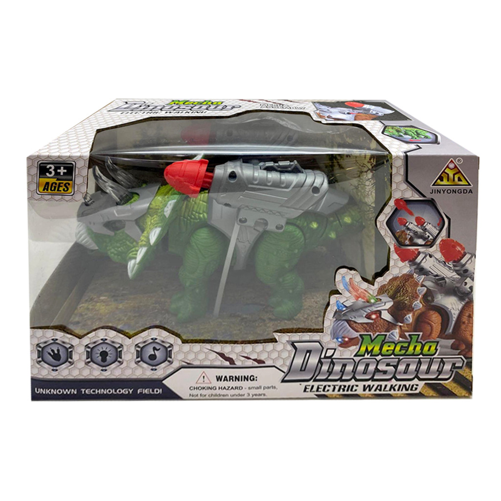 DINOSAURIO A PILA LANZA COHETES 26 X 17 X 13 CM