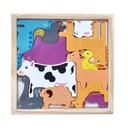 JUEGO DIDACTICO DE ENCASTRE BLOQUES DE MADERA ANIMALES 15 X 15 X 1 CM