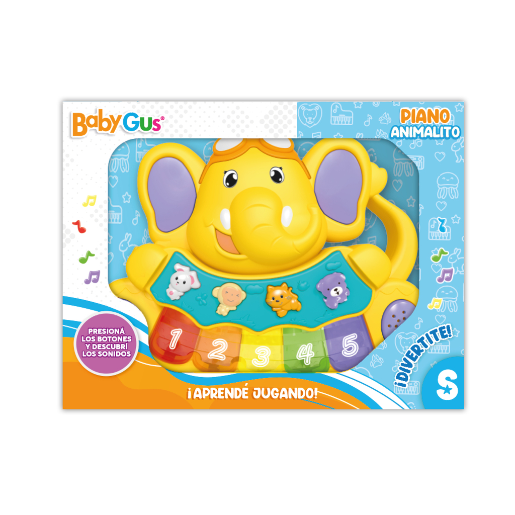 JUEGO INTERACTIVO ELEFANTITO CON LUZ Y SONIDO 22 X 17 X 6 CM
