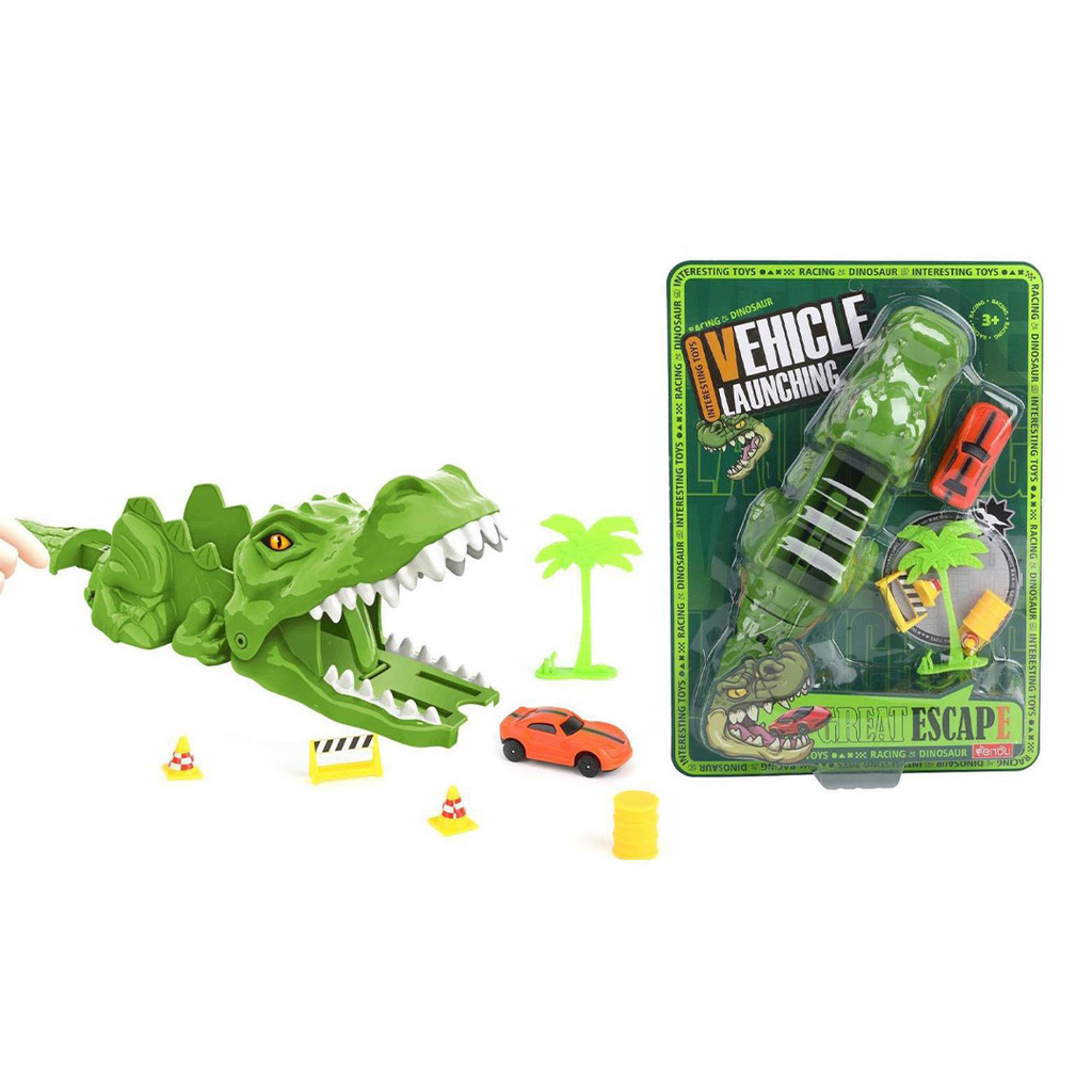 LANZADOR DE AUTOS DINOSAURIO 31 X 23 X 6 CM