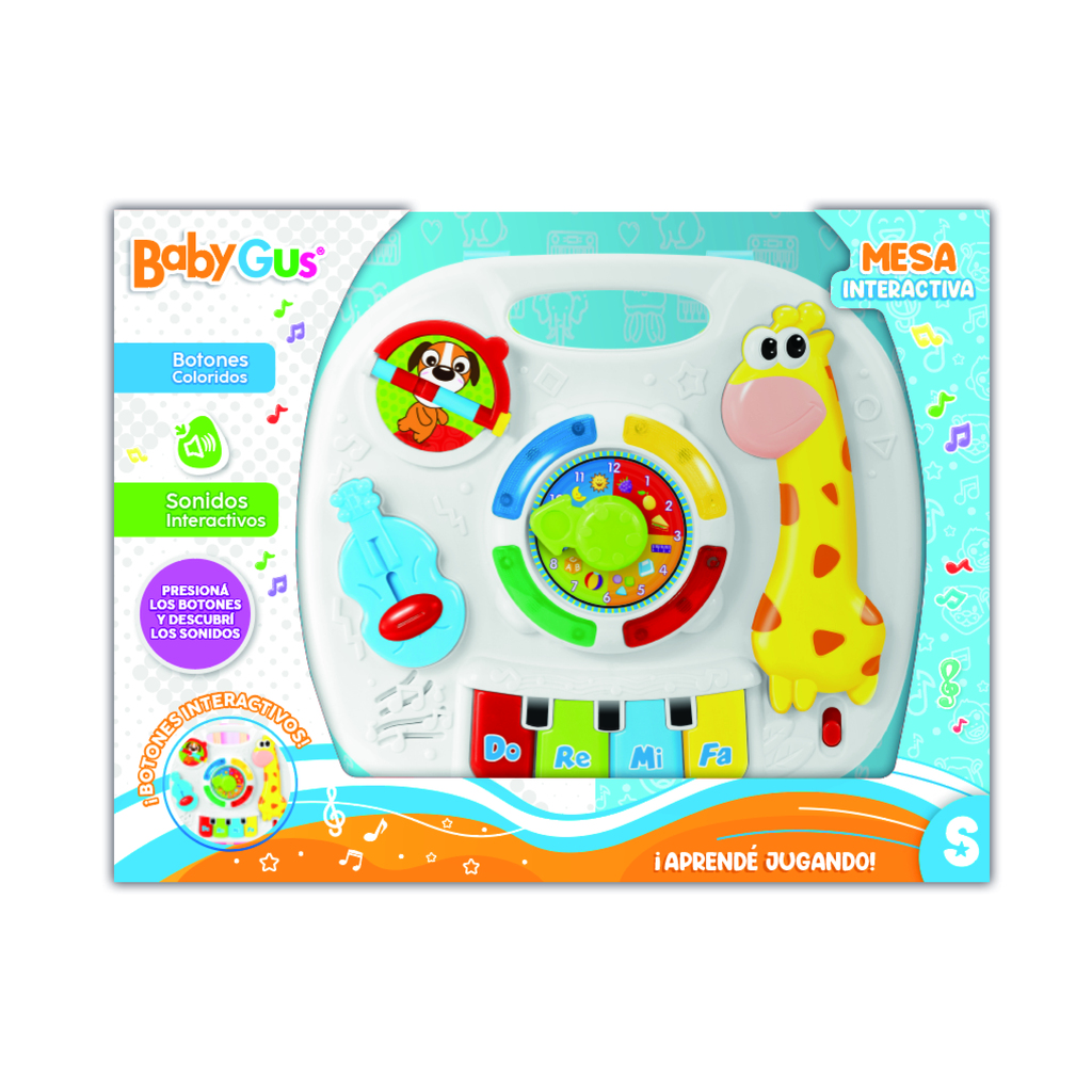 MESA INTERACTIVA CON LUZ Y SONIDO 34 X 26 X 8 CM