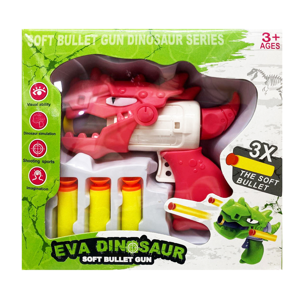 PISTOLA LANZA DARDOS DINOSAURIO 17 X 16 X 6 CM