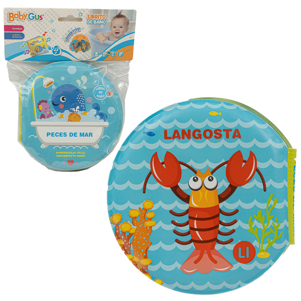 LIBRITO DIDACTICO PARA BAÑO PECES BABY GUS 20 X 17 X 3 CM