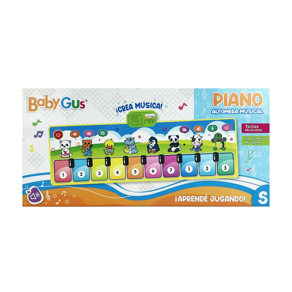 ALFOMBRA PIANO ANIMALES INTERACTIVO BABYGUS MEDIDAS ALFOMBRA: 110 X 36 X 2 CM