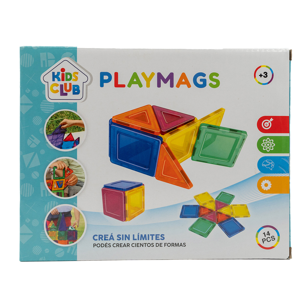 JUEGO DE BLOQUES MAGNETICOS 14 PZAS 24 X 17 X 4 CM