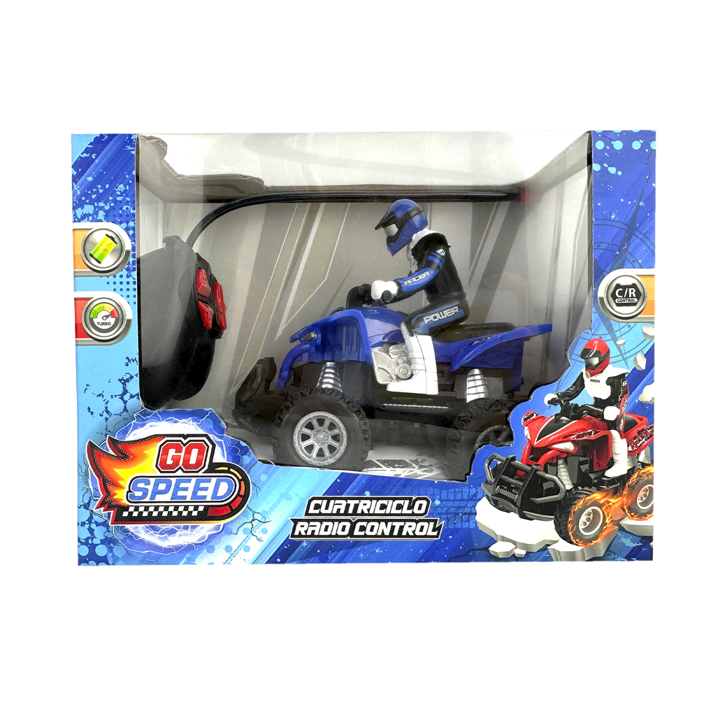 SUPER CUATRICICLO RADIO CONTROL GO SPEED 4 FUNCIONES 21 X 16 X 11 CM